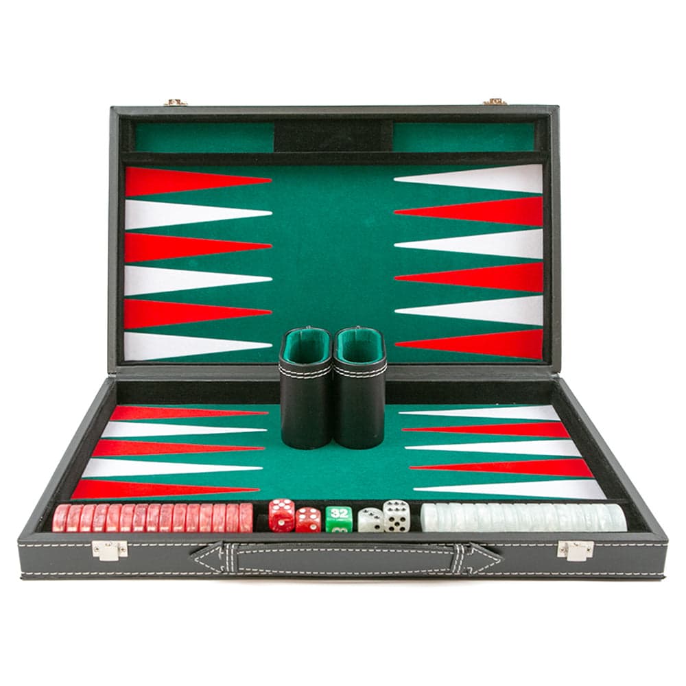 Tournament Backgammon: Faux Leather (green interior), image 1 of 3