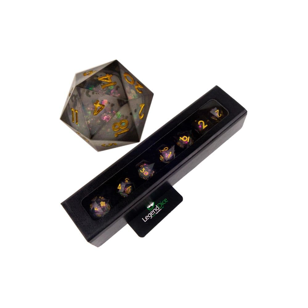 Iridescent Nightfall - Liquid Core Dice - 7 - Polyhedral Set