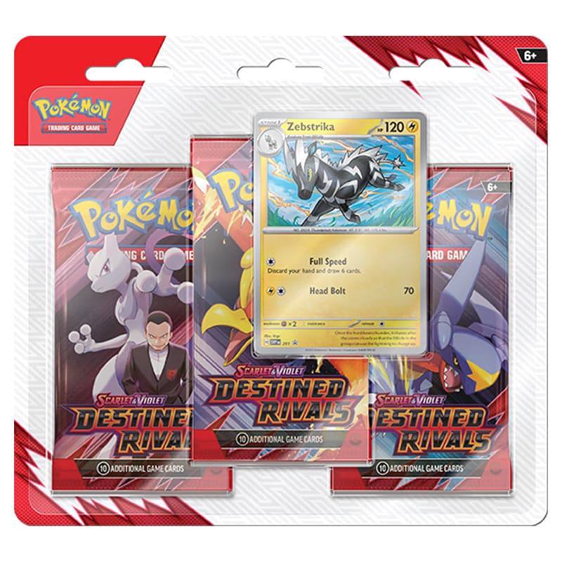 Pokemon TCG: Destined Rivals 3-Pack Blister - Zebstrika